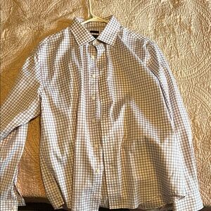 Jos. A. Bank purple and White Checkered Dress Shirt
